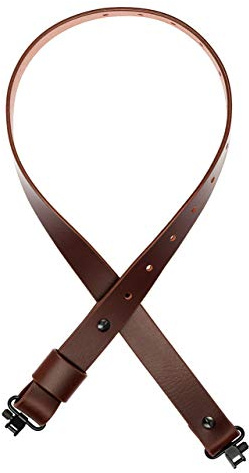 DETROIT LEATHER SHOP Adjustable Leather Rifle Sling (Model C)