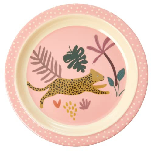 Melamin Kinderteller - Pink - Jungle Animals Print