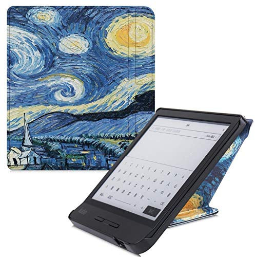 DLRSET EBook Reader Covers, Case For Kobo Libra H2O EReader - Lightweight Slim Fit Multi-angle Stand Protective Cover With Auto Sleep/Wake,make reading easier (Color : Starry sky)