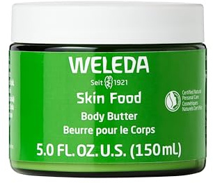 Weleda Skin Food Body Butter 5 Fluid Ounce, Sustainable Glass Jar, Plant Rich Hydrating Moisturizer with Shea and Cocoa Butter, Sweet Almond Oil and Pansy