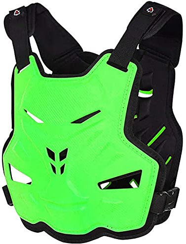 Gilet di Protezione Per Il Petto del Corpo di Bici da Cross Abbigliamento Protettivo per Bambini Protezioni per Donna Uomo Adulto Spina Dorsale Tuta da Motociclista Green,均码