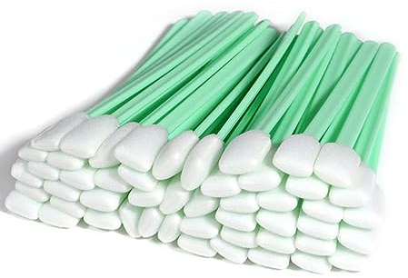 50 Stück Reinigungsstäbchen Schwamm Lang Steril Schaumreinigungstupfer Schaumreinigungs-Wattestäbchen Reinigung Schwamm Reinigung Stäbchen Rechteckig für Kamera Objektiv Tintenstrahldrucker Computer