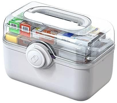 Erste-Hilfe-Kasten Hausapotheke Erste-Hilfe-Kasten Tragbare Medizin Großer Medizinschrank Aufbewahrungsbox Haushalt Outdoor-Reiseartikel Erste-Hilfe-Sets (Farbe: Grün, Größe: X-Large) (Weiß XL)