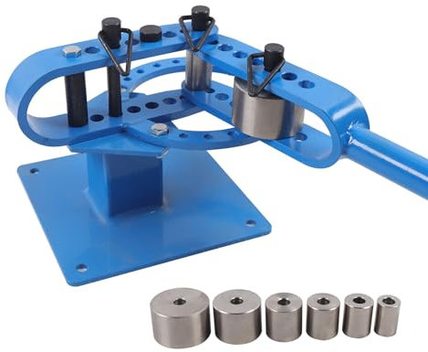 Rohrbieger, Handrohrbieger mit 7 Matrizen 25-75mm, Universal Biegegerät Biegemaschine Manuell Rohrbiegegerät Biegevorrichtung Formenbieger, Handbiegemaschine für Quadratische, Runde und Flache