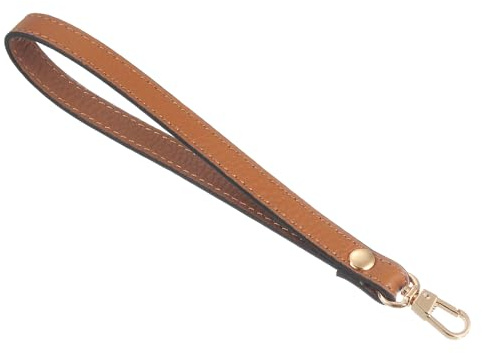 QUARKZMAN Cinturino da Polso in Pelle 7,48 Giallo Scuro Oro | per Sostituzione Portafoglio Frizione Portachiavi Borsa Fai da Te, Cinturino da Polso in Pelle, 7,48