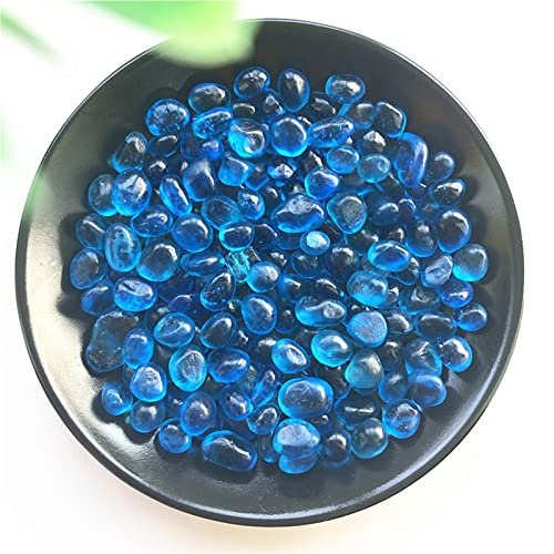 MQXFCZUX Collections de la Maison 50g 8-12mm Mer Bleu Verre Gravier Coloré Glaçure Cristal Bouddha Aquarium Fish Tank Pierres Naturelles et Javascript: for la