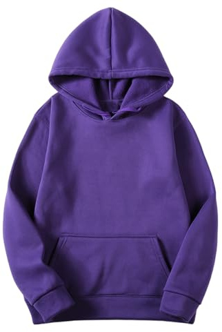 KOG Hoodie Damen Elegant Hooded Sweatshirt Einfarbig Kapuzenpullover Basic Frau Oberteile Elegante Sweatshirt mit Kapuze Fashion Frauen Winter Bekleidung Einfarbige Slim Fit Retro Baumwolle Oberteil