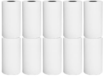 SHBHWS Thermopapier 58mm Mini Fotodrucker Papierrollen Thermopapier 57 * 25MM Weiße Farbe Geschenk DIY Aufkleber Label Quittung Rechnung Selbstklebendes Papier Kassenrollen(10 Rolls White)