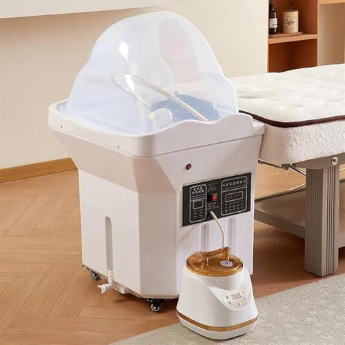 Bassin De Shampoing Portable Pour Spa De Tête Avec Réservoir D'eau De 60 L, équipement De Spa De Tête Japonais Thermostatique Bassin De Shampoing à Circulation D'eau Avec Fumigation