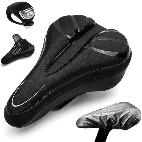 LIBRNTY Fahrradsattel uberzug weich,Sattelüberzug gel, Aufrüsten und verdicken Sattelbezug Gelüberzug,mit Regenschutz,gepolsterter Fahrradsitzbezug für Männer und Frauen,für Rennradsättel Mountainbike