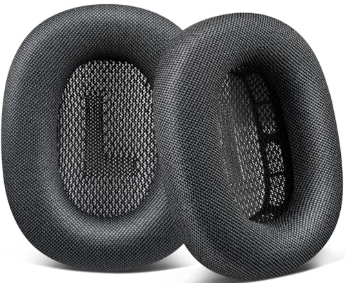 SOPROM Ohrpolster Ersatz für Airpods Max Over-Ear Kopfhörer, Ohrpolster mit strapazierfähigem Netzstoff, weicher Schaumstoff Und Magnetisch - Space Grau