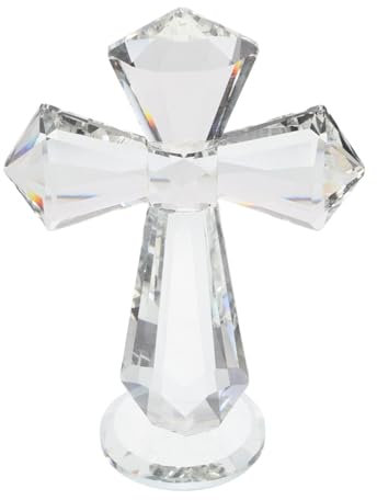 Garneck Crystal Cross Statue Christian Ornaments Religious Decor for Easter Wall Cross Craft