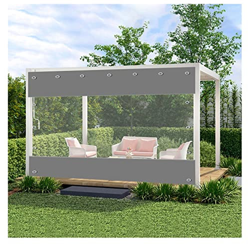 Bâche transparente en PVC robuste avec œillets - Coupe-vent - Pour serre, pergola, tonnelle (6 x 3 m)