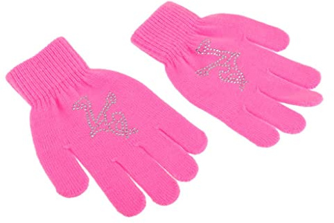 Geardeangloow Eislaufhandschuhe für Mädchen, Damen, Kinder, magischer Stretch-Handschuh, weiße Blume, Größe S, weiße Schneeblume