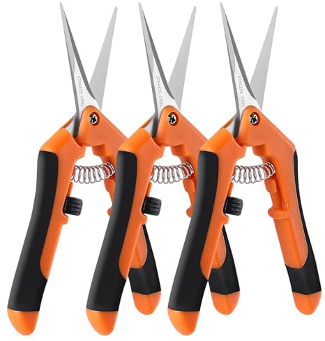 Laicky 3 st trädgårdssax, 15 cm (6,5 tum) trädgårdssax, trädgårdsarbete med raka precisionsblad av rostfritt trädgårdssax, trädgårdsarbete, blomväxt, exakt beskärning och beskärning underhåll