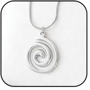 Vurotry Swirl Necklace for Women Waterproof Beach Spiral Jewelry (Silver)