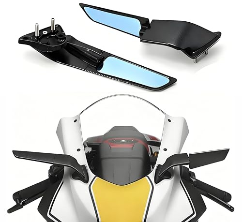 Motorcycle Rearview Mirrors Compatible with Yamaha YZF R7 YZF R7 2021-2024 2025, YZF R6 2017-2020 Black Rearview Mirrors 360° Rotatable Wind Wing Side Mirrors Compatible with Yamaha R7 Accessories