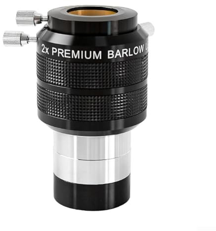 Yuanpgky 2 oculares Barlow para accesorios de telescopio astronómico, 2 pulgadas con adaptador de 1.25 pulgadas, lentes recubiertos multicapa para reducir la aberración cromática, aleación de aluminio