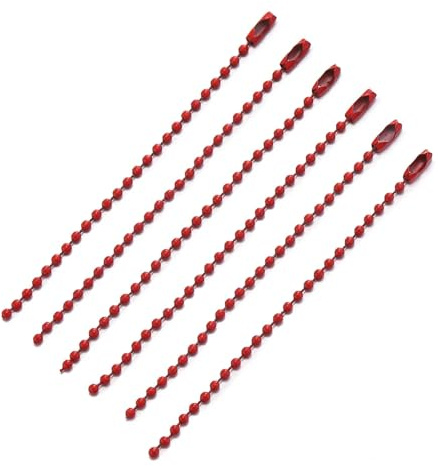 AMENGJ Kugelkette 20 Stück 10/12 cm Lange Bunte Kugelketten aus Eisen, passend for Schlüssel, Puppen, Etiketten, Anhänger und DIY-Schmuckherstellung(Color 7,Length 12cm)