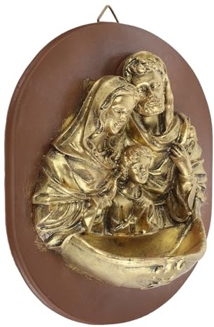 TOGEVAL Weihwasserbecken aus Harz Heilige Familie Wanddeko 20,2 X 17,3 X 6cm Wandmontage Katholisches Wohnaccessoire für Hausaltar und Kirche