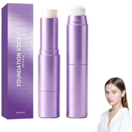 Foundation Color Changing, 2-in-1 Color Changing Foundation Stick mit Bürste, Foundation Stick ab 50, ChangingFoundationStick für Reife Haut, Schwereloses Gefühl, Natürlichen Glow (Natürliche)