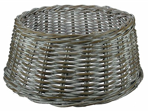 Longacres Weihnachtsbaumschürze aus Ratten/Weidengeflecht, gekalkt, Weiß, 60 cm, für Weihnachten, Tischschmuck