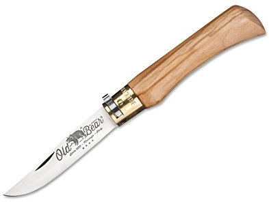 Antonini Old Bear XL Olive Beige, Klingenlänge: 10 cm, 01OB014 Taschenmesser, Olivenholz, One Size