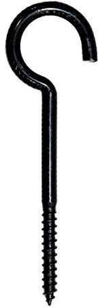 SN-TEC Schraubhaken/Deckenhaken gebogen 100mm schwarz (10 Stück)