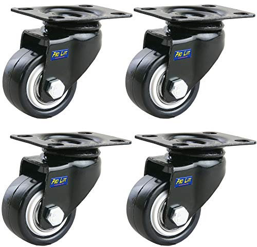 Pro-Lift-Werkzeuge 4 Stück Lenkrollen je 45 kg Durchmesser 40 mm Gummirollenbelag Möbelrollen Transportrollen lenkbar 4x Rollen