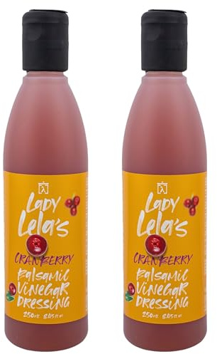 Lady Lela's Aderezo Balsámico de Arándano 2x250ml | Crema artesanal con zumo natural ideal para ensaladas verduras postres condimento griego 500ml