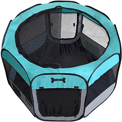 Melko Welpenlaufstall 125 x 125 x 64 cm Tierlaufstall faltbar für Kleintiere Hunde Katzen Hasen