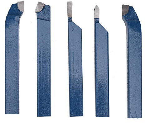 Set utensili per tornio 5pezzi, utensili per tornitura con testa saldatura metallo duro Assemblaggio utensili macchine utensili Inserti tornitura tornio industriale(16x16mm)