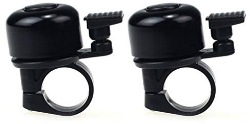 Alecony Klassisch Fahrradklingel mit Laut, 2 Pcs Retro Aluminium Fahrradglocke Fahrradhupe Fahrrad Klingel Glocke Hupe Zubehör für MTB Mountainbike Rennrad Kinderfahrrad, 21mm-23mm Lenker, Schwarz