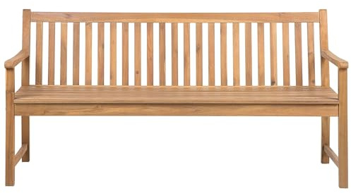 Beliani Gartenbank Akazienholz Hellbraun zertifiziertes Holz 180 cm Vivara