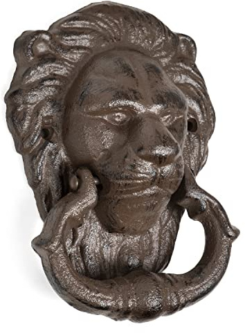 Moritz Türklopfer Löwe Antik braun Antik Stil Gusseiesen Rustikal Türklingel Door Knocker Barock Türglocke Haustür Türdekoration Türgong