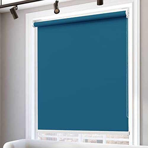 RYNS Verdunklungsrollo Fensterrollo 125x250cm lichtundurchlässig Sonnenschutz Hitzeschutz Jalousien Doppelrollo Klemmrollo für Fenster & Tür Fensterrollo, Dunkelblau