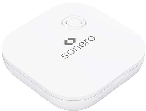sonero Wassermelder, Batteriebetrieben, 70 dB lauter Alarm, LED Licht und Lautsprecher, weiß