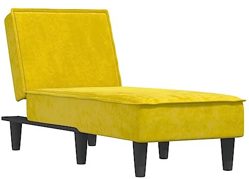 vidaXL Chaiselongue, Sofa in 3 Positionen zum Sitzen Entspannen Schlafen Verstellbar, Couch in Eleganter Optik, Liege Schlafsofa Loungesofa Liegesofa, Gelb Samt