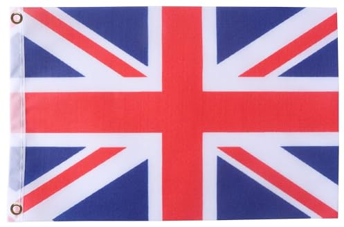 Bandiera del Regno Unito, Bandiera Inglese, 90 x 150 cm, in poliestere di qualità per interni ed esterni, con colori vivaci e occhielli in ottone