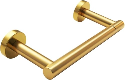 Double Column 304 Stainless Steel roll Paper Holder, Detachable Wall Mounted Toilet Paper Holder, Round Double Base Bathroom Wall Mounted Toilet Paper Holder (Gold)