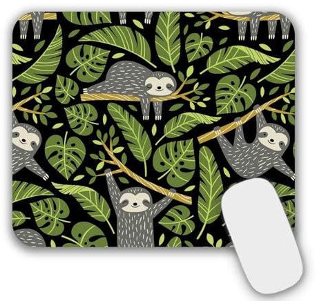 AOKSUNOVA Mauspad Klein Mousepad Design Mauspad mit Motiv 24 x 20 cm Faultier