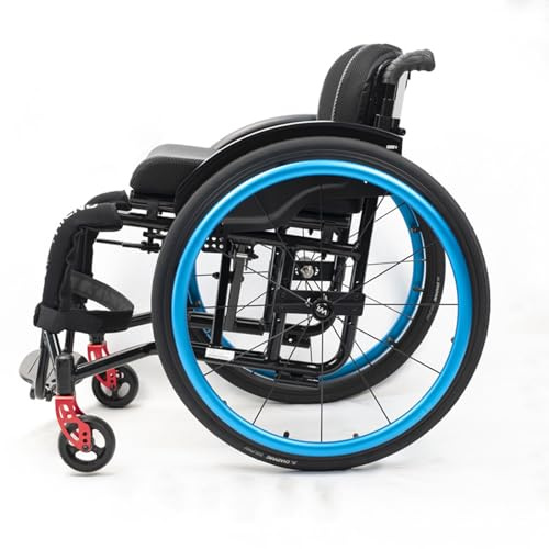 Lightweight Wheel Chair For Adults,Aluminum Alloy Wheelchair,Sports Folding Transport Wheelchair,Self-propelled Manual Wheelchairs,Mobility Aids For Adult,with Handbrakes,Quick Release Rear Wheels(Siz