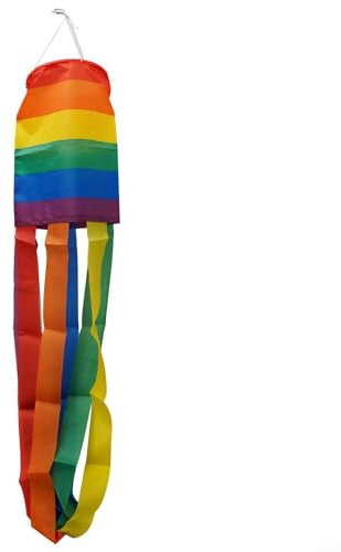 Leichter Polyester-Windsack für Garten, Balkon, Dekoration, lebendige Regenbogenfarben