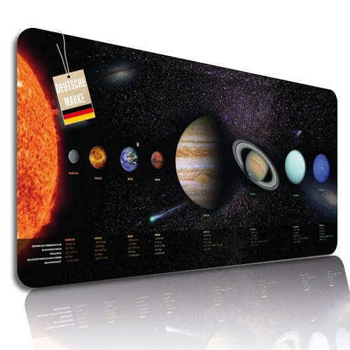 Schreibtischunterlage Kinder abwischbar 80x40 cm Schreibtisch Unterlage & Tischunterlage Schreib-Tisch Deskmat & Unterlage Robuste Malunterlage Schreibtisch Unterlegmatte (Sonnensystem)