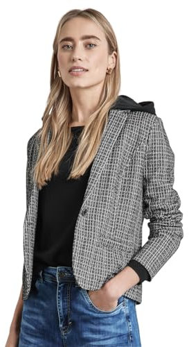 Street One Women's A212376 Blazer Boucle Set, Black, 16