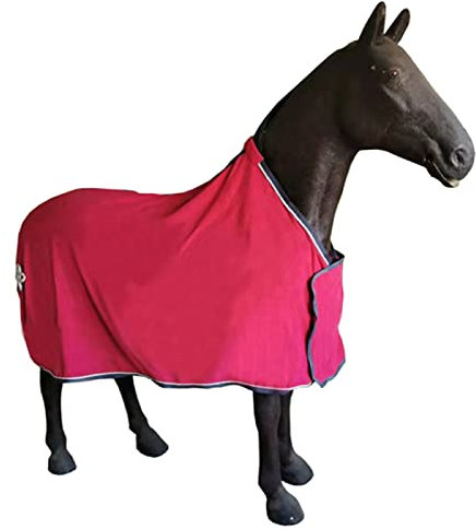 Winterdecke für Pferde, Rot, Leicht, Atmungsaktiv, Frühling und Herbst, Chinesische Knotendekoration, Weiche Polarfleece-Pferdedecke, Bequemes Futter für den Winter, Pferdebekleidungszubehör,155cm/6