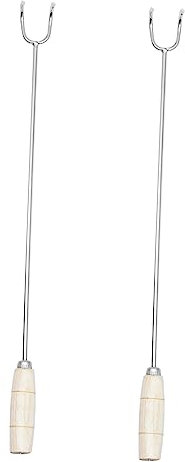 YARNOW 2 Piezas Gancho Carnicero Exterior Perros Calientes Carne de Res panelas cozinha brochetas Barbacoa Ganchos para procesamiento de Carne Ganchos jamoneros Acero Inoxidable Silver