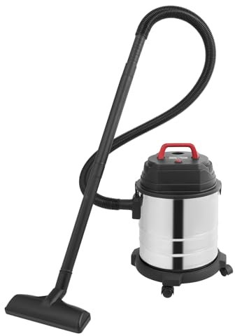 OMGGYER Aspiradora industrial de acero inoxidable (1500 W, 20 litros), aspiradora de taller en húmedo y seco, sin bolsa
