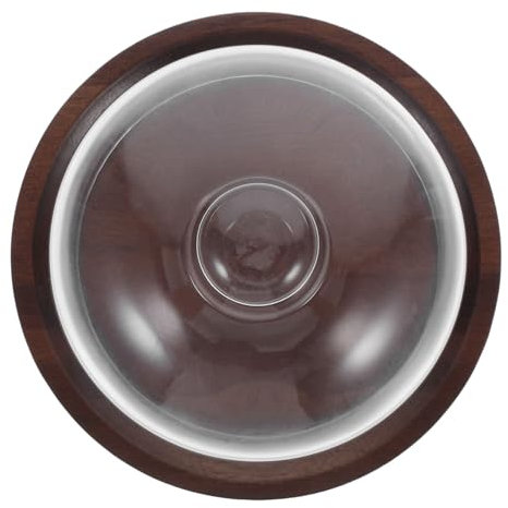 WEKADRIN Wooden Cake Stand with Glass Dome Cover Serving Platter for Desserts Fruits Bread Acacia Display Tray for Cakes and Pastries for Parties and Events