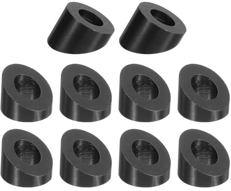 QUARKZMAN 10 Stück 30 Grad abgeschrägte Unterlegscheibe, T316 Edelstahl Winkelunterlegscheibe für Geländerstufen aus Holz und Metallpfosten, Schwarz